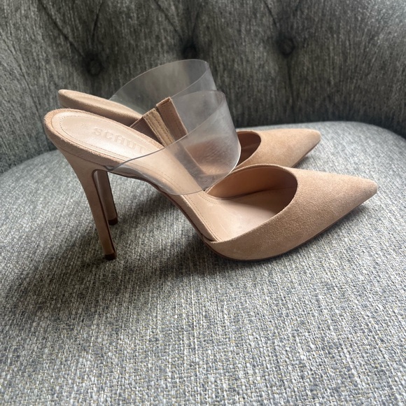 SCHUTZ Tan Heels with Clear Strap - Picture 5 of 11